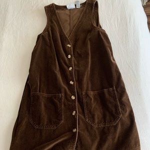 Brown velvet Button up dress